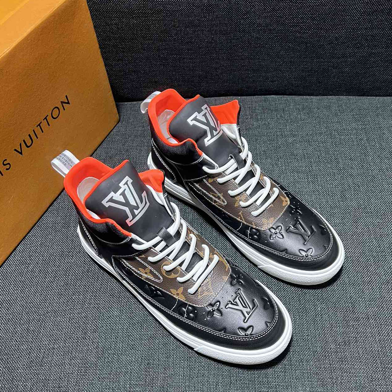 V Men's Fashionable High Top Printed Sneakers XC0723103007