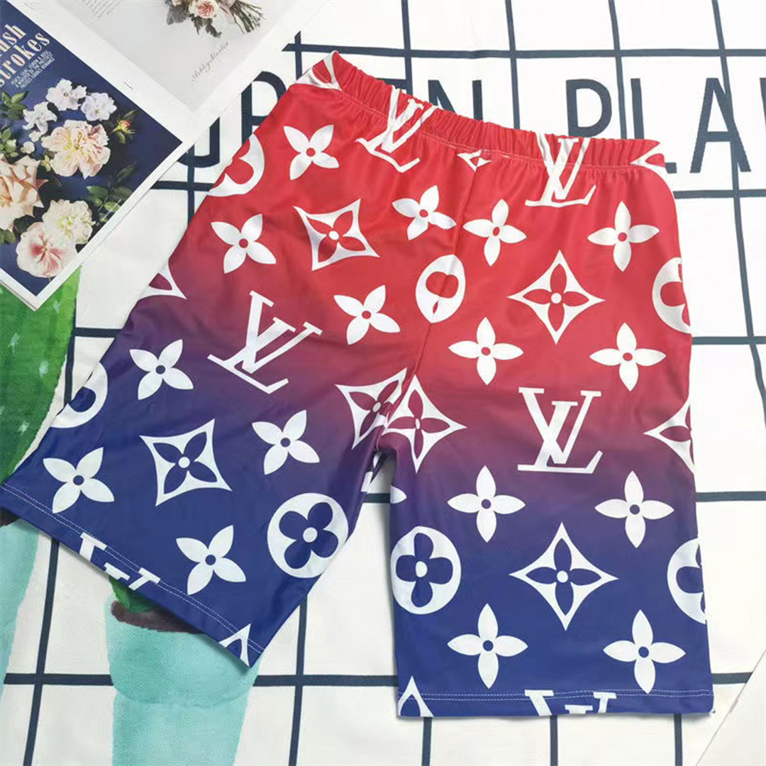 New fashion red-blue gradient shorts