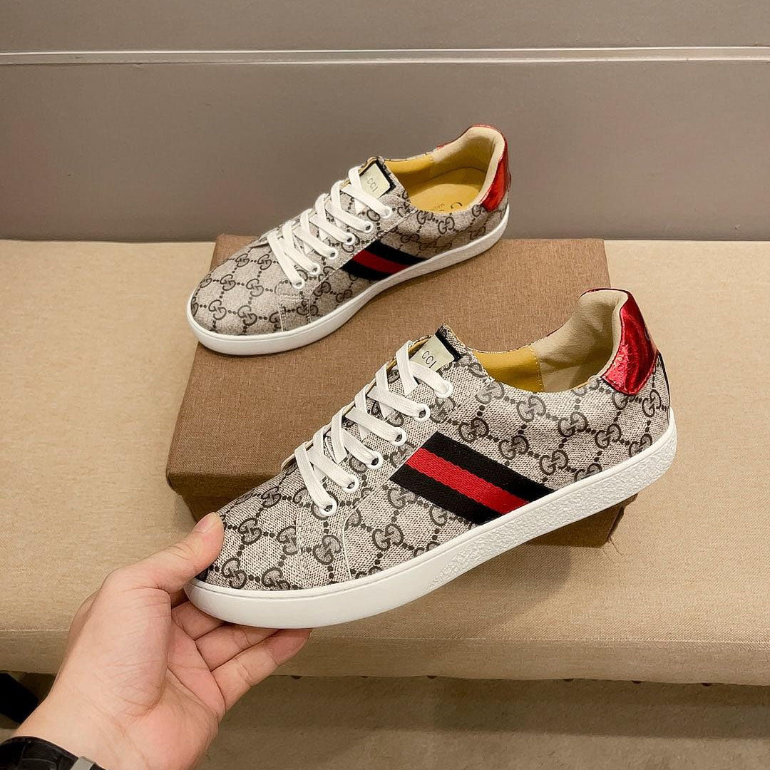 New Fashion Men's Classic Lace-Up Pattern Sneakers Sneakers