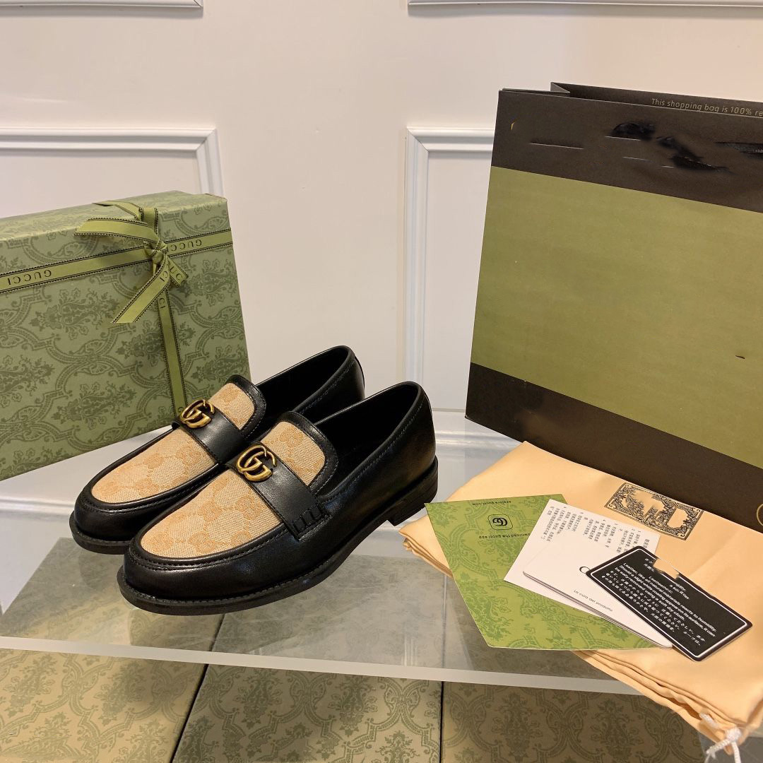 Formal Handmade Leather G Logo Women's Loafers
