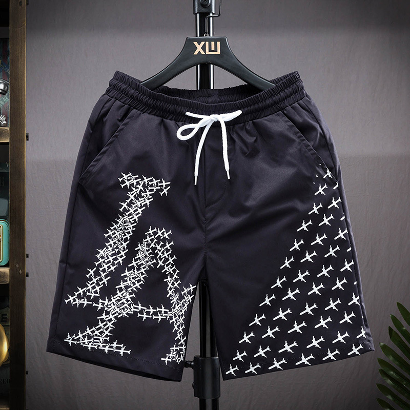Men's Summer Casual LA-Planes Prints Shorts