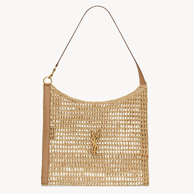 OXALIS IN RAFFIA CROCHET AND LEATHER EB9718