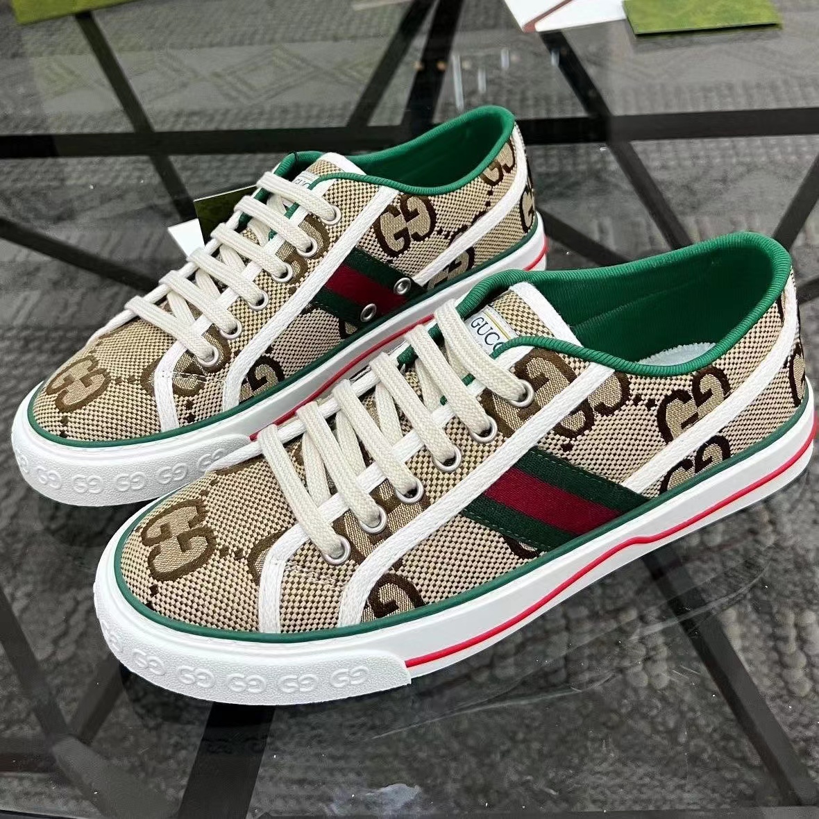 Women 2G Low-top Brown Luxury Shoes Sneakers