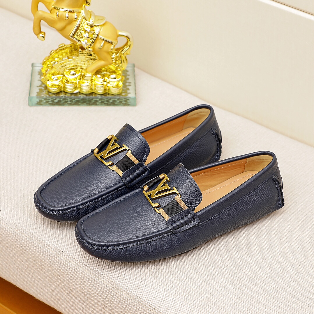 Blue V Logo Classic Loafers WS002