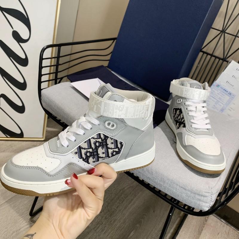 B27 High Top Oblique Grey Sneakers