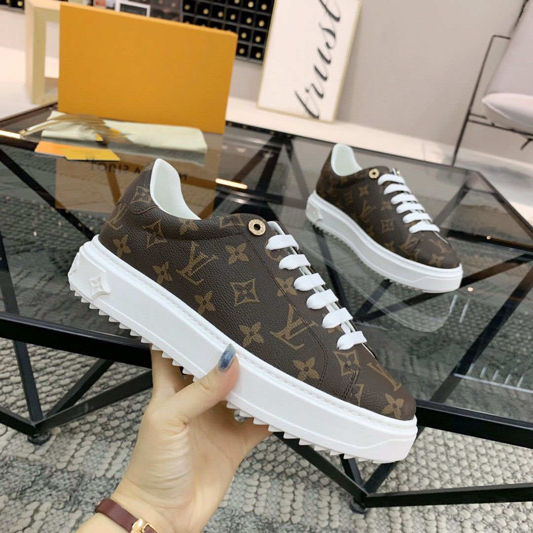 Brown Classic High Quality V Logo Women's Sneakers