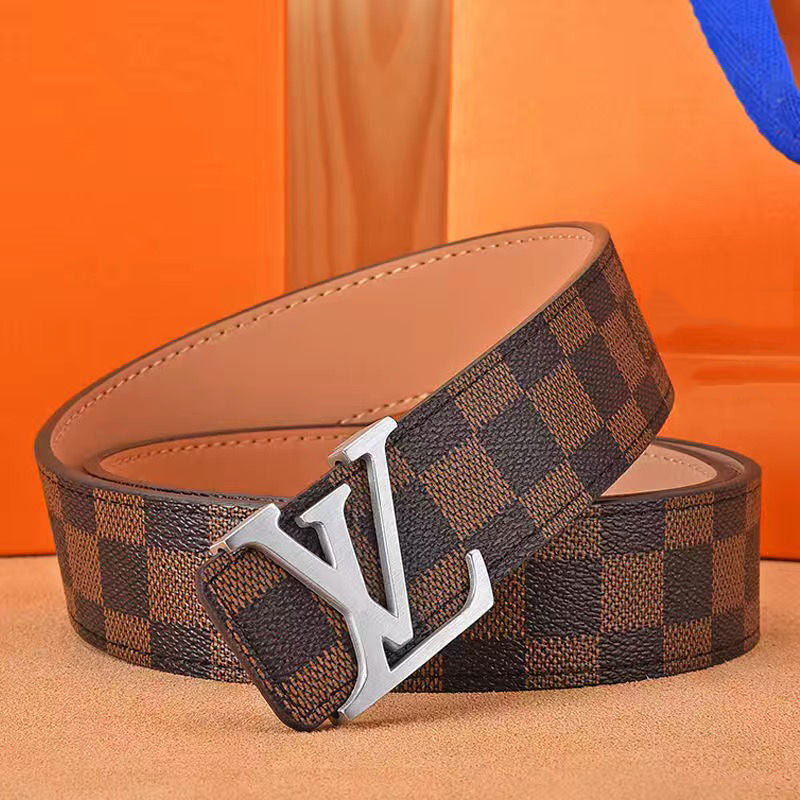 Men's belt high-grade letter leather business belt all-match strong casual pants belt