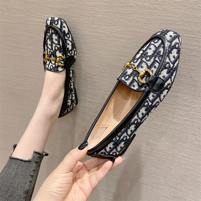One foot flat sole single shoe for lazy women's shoes PF10041020