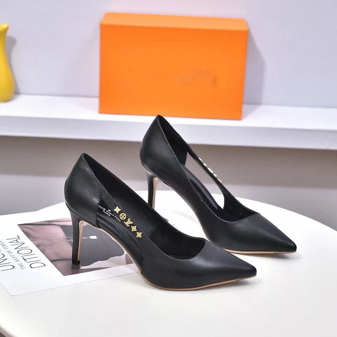 New Black temperament light luxury high-heeled stiletto shoes