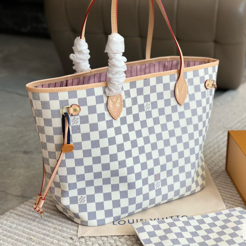 Handmade Leather Handbag Damier Neverfull MM