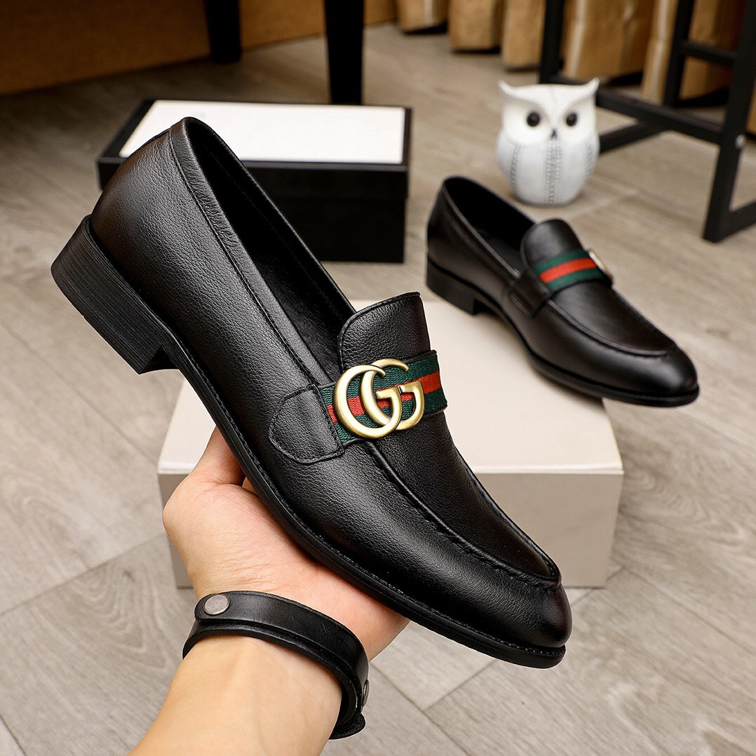 Gentleman Men's Shoes Leather Popular Classic Presbyterian Pattern Loafers G08