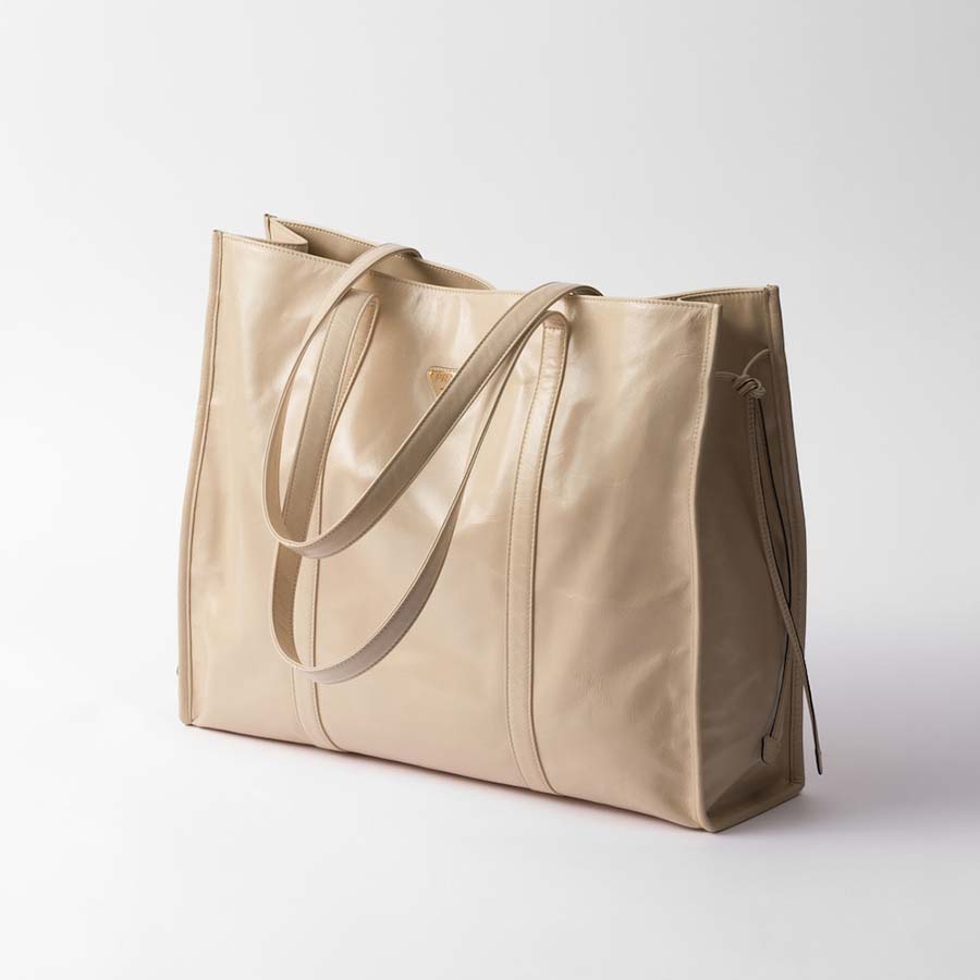 Large leather tote bag
