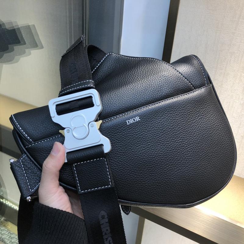 Saddle Bag Black Grained Calfskin