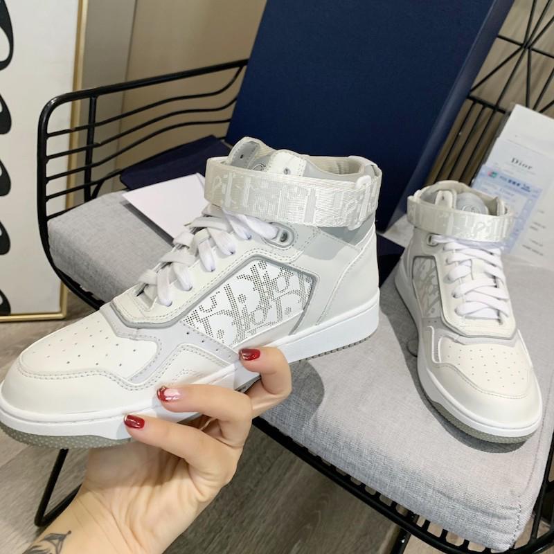 B27 High Top Oblique White Sneakers