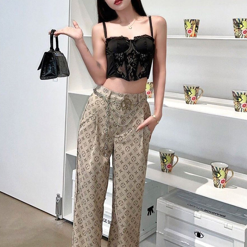Fashion loose fitting straight leg pants PD10050927