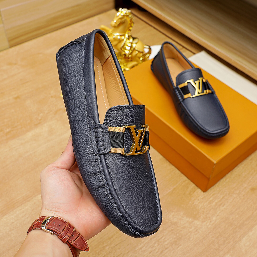 Blue V Logo Classic Loafers WS002