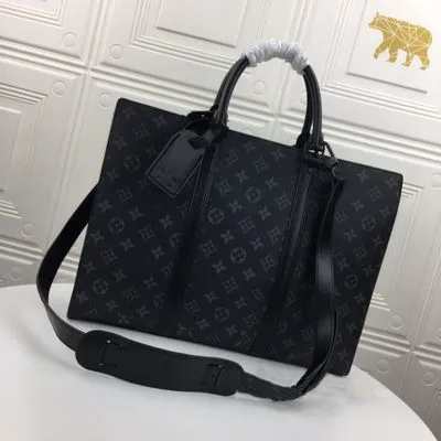 Black Formal With V Logo Men's Handbags