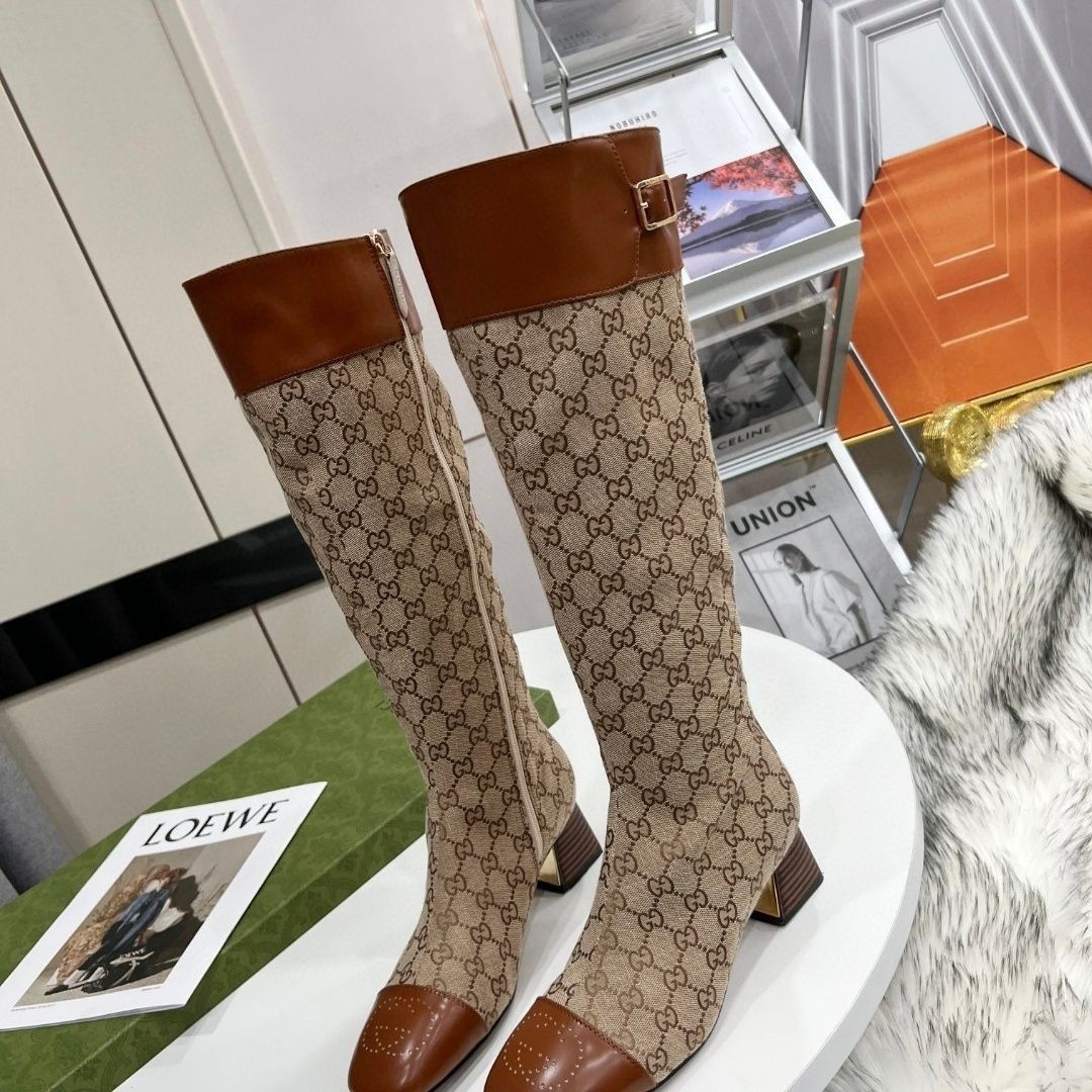 Design Ankle Boots Original Single Cross Presbyopia Belt Chunky High Heel Socks Boots