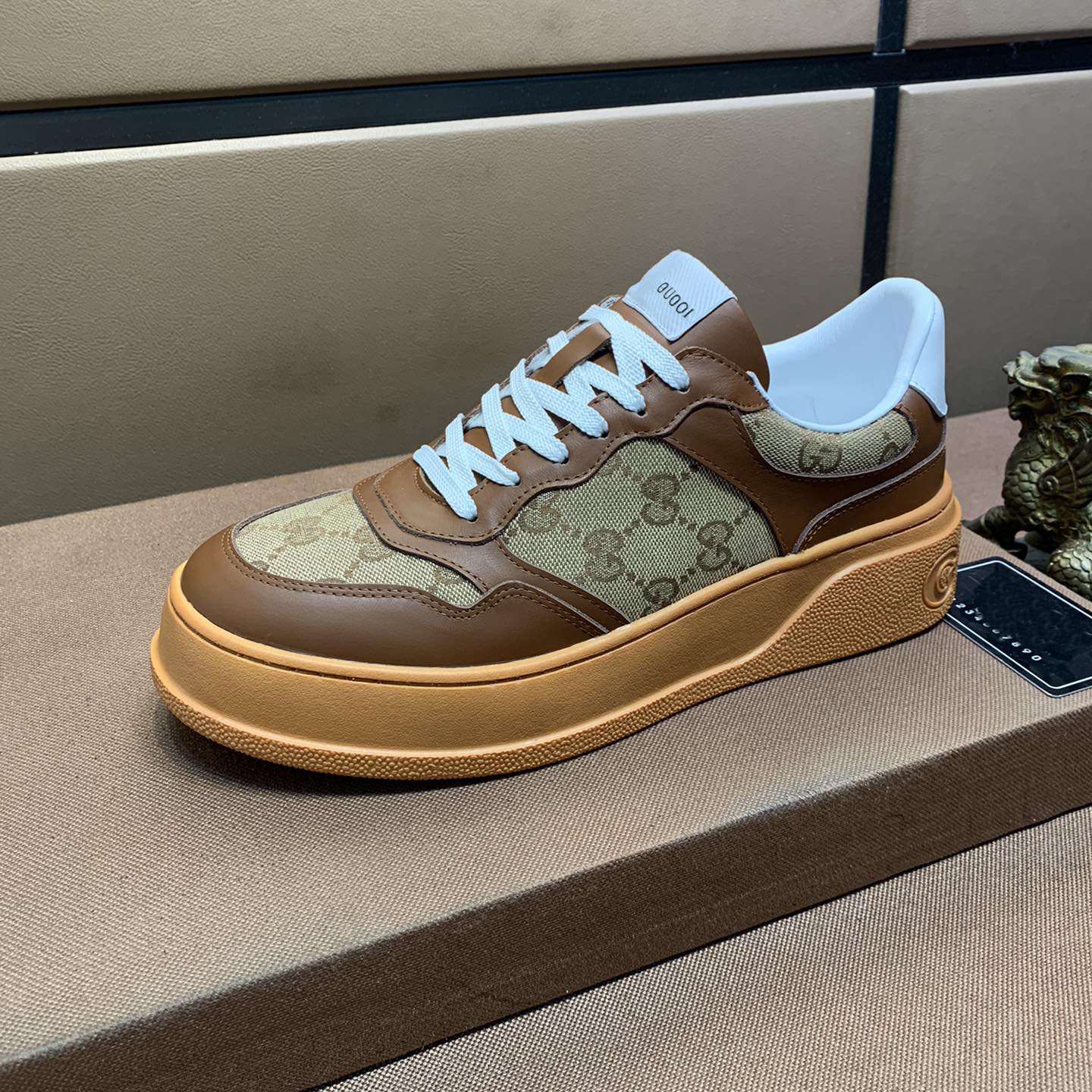 Brown Print Platform Sneakers