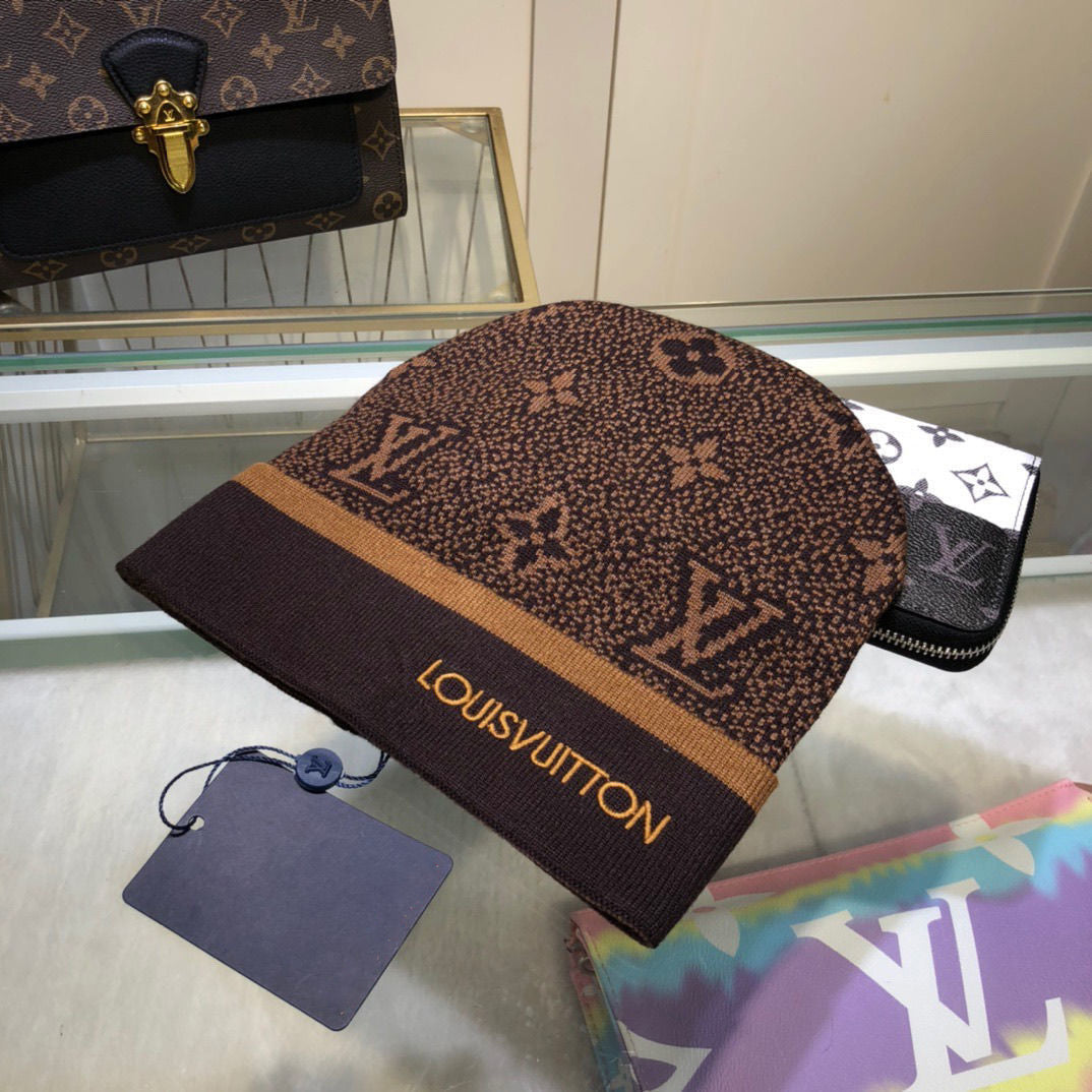 New boutique trendy brand embroidered alphabet knitted cap wool cap Korean embroidered Baotou cap