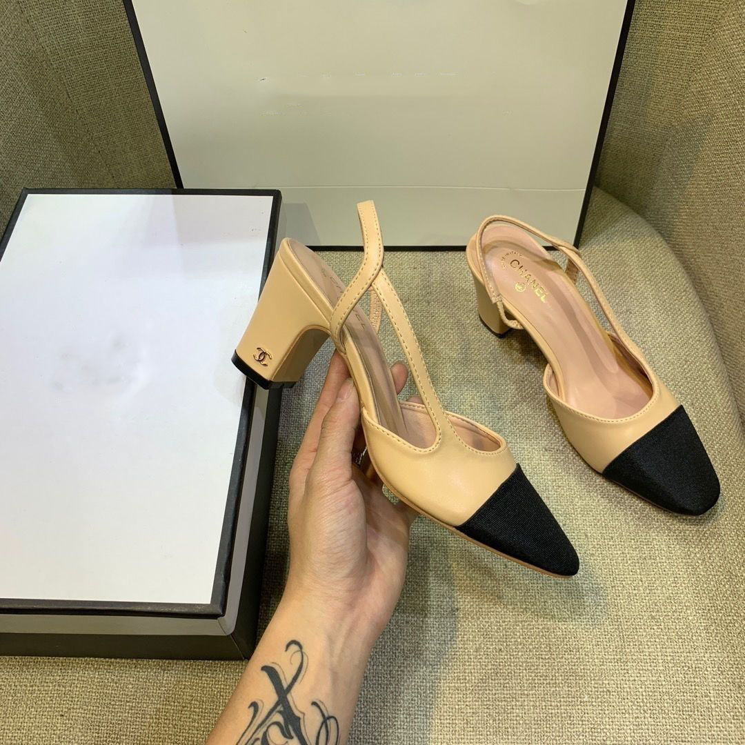 Classic Logo Handmade Leather Women's High Heeled