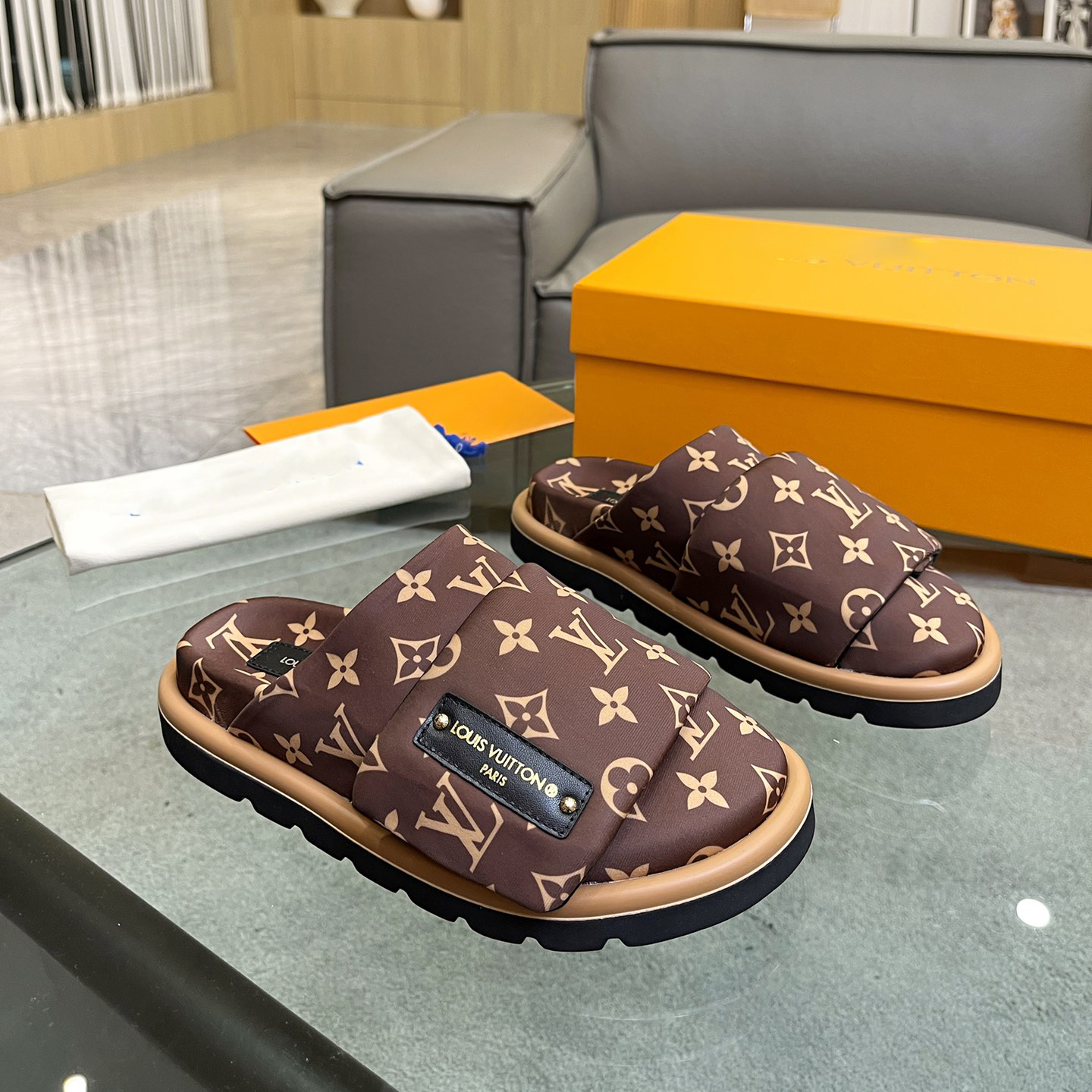 printed cotton slippers 03081