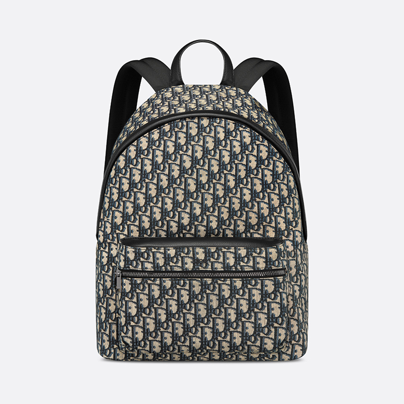 Rider Backpack Beige and Black Dior Oblique Jacquard