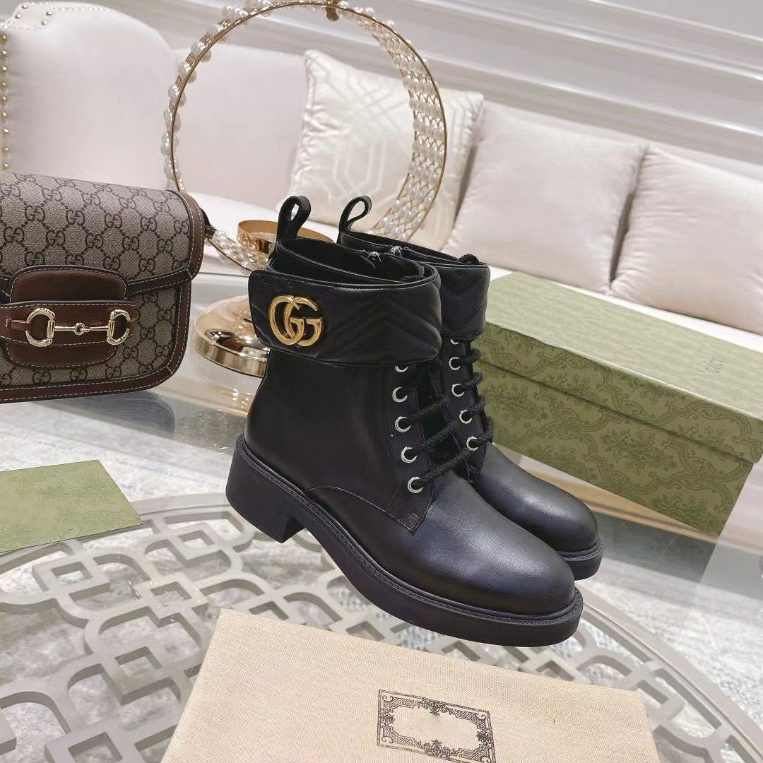 New Ankle Boots Presbyopia Strap Chunky High Heel Boots Short Boots Boots Women's Boots