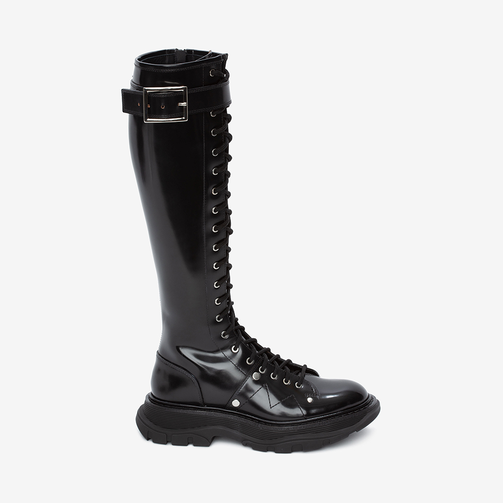 Women's Tread Slick Knee-high Boot in Black/silver 595466