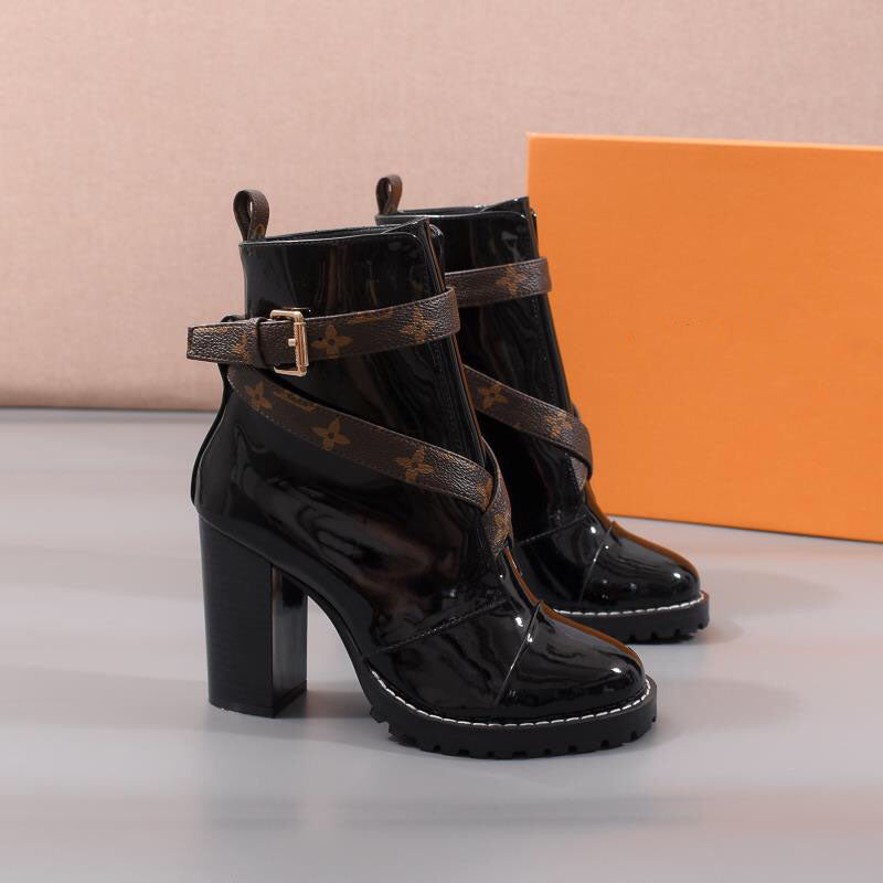 New fashion high-heeled all-match ankle boots S08