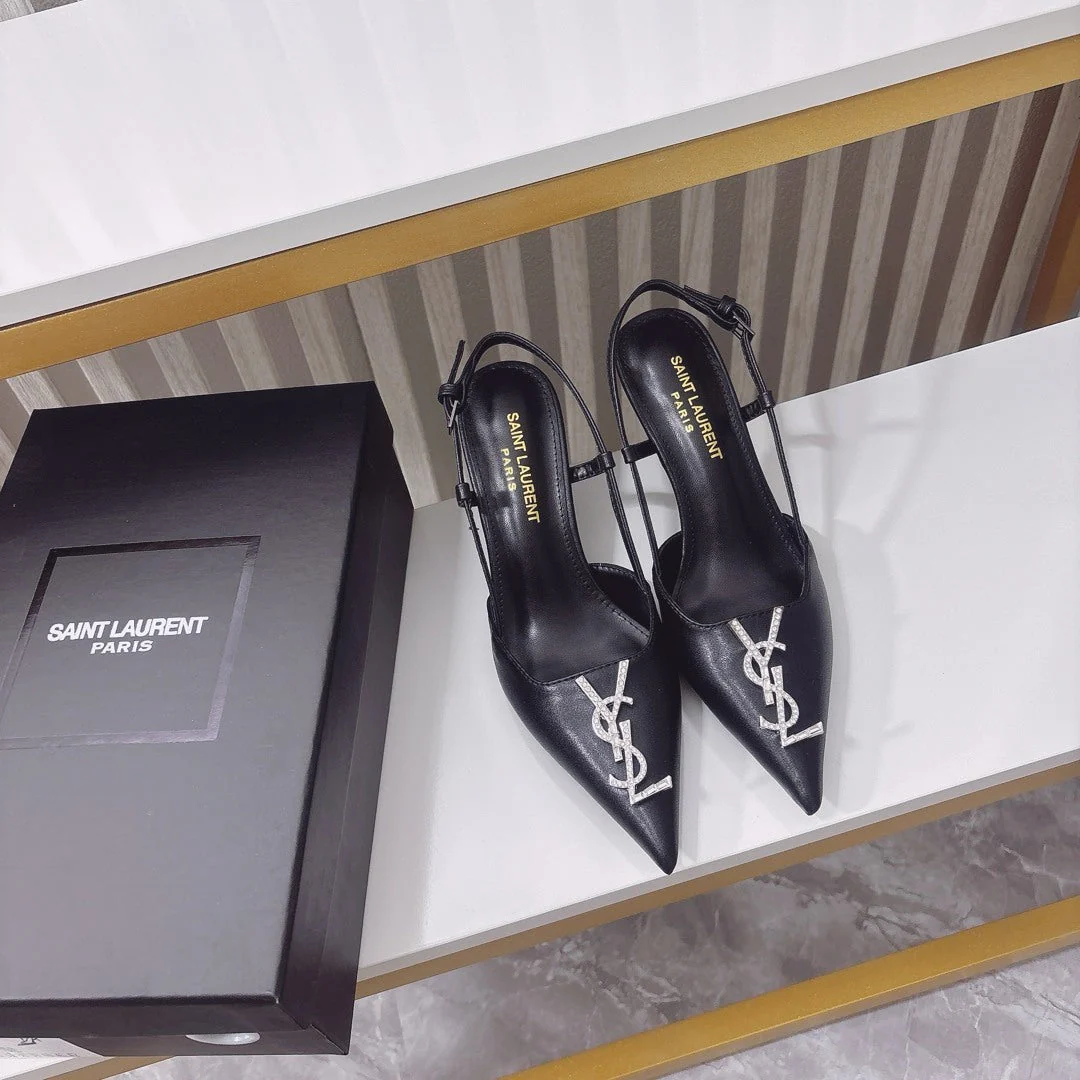 Metal diamond buckle high-heeled sandals, heel height 8cm