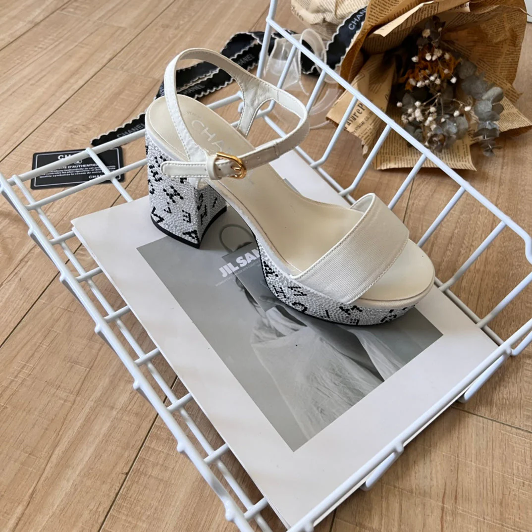 rhinestone high heel sandals