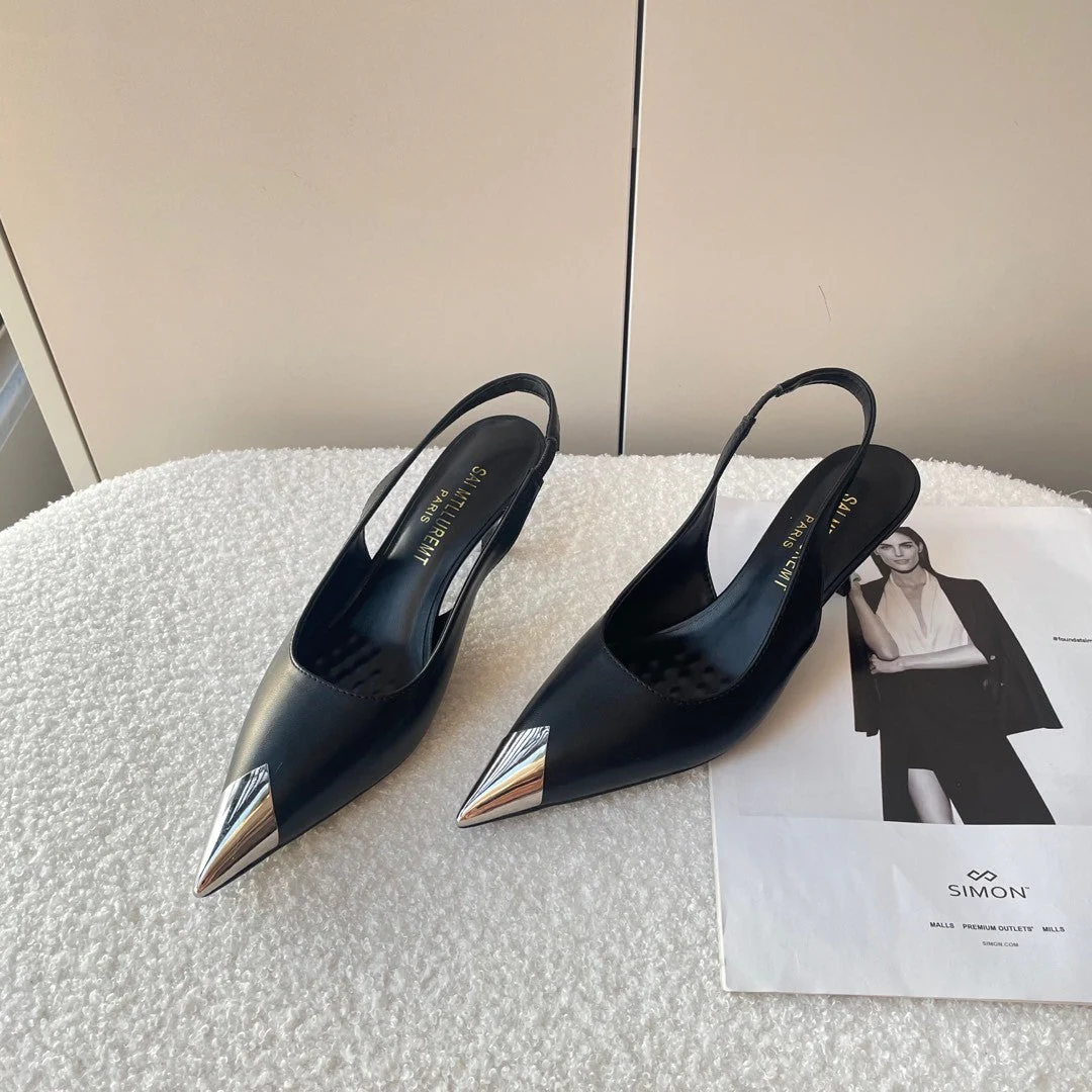 Early spring pointed high heel sandals