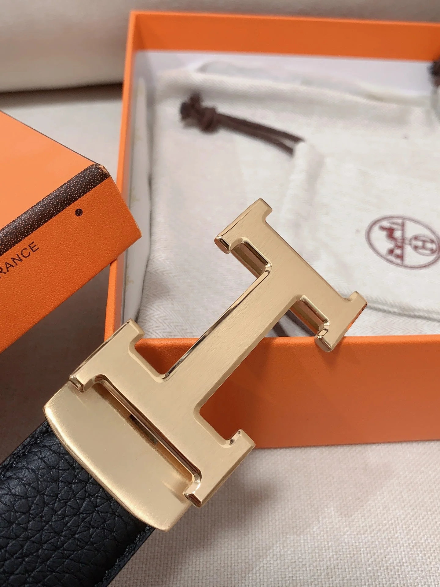 Men's automatic calf leather belt width 3.5cm