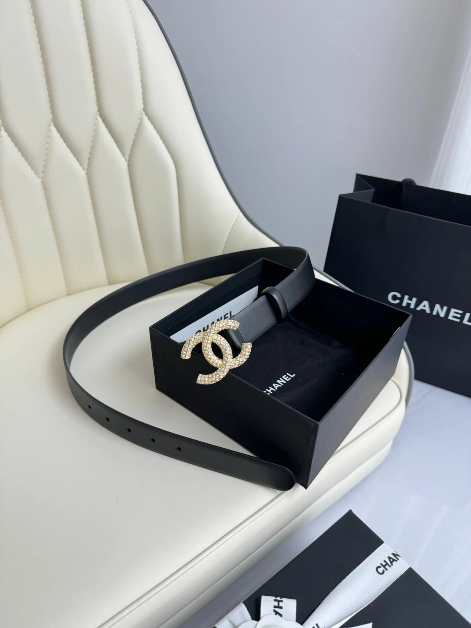 Italian leather buckle belt, width 3.0cm