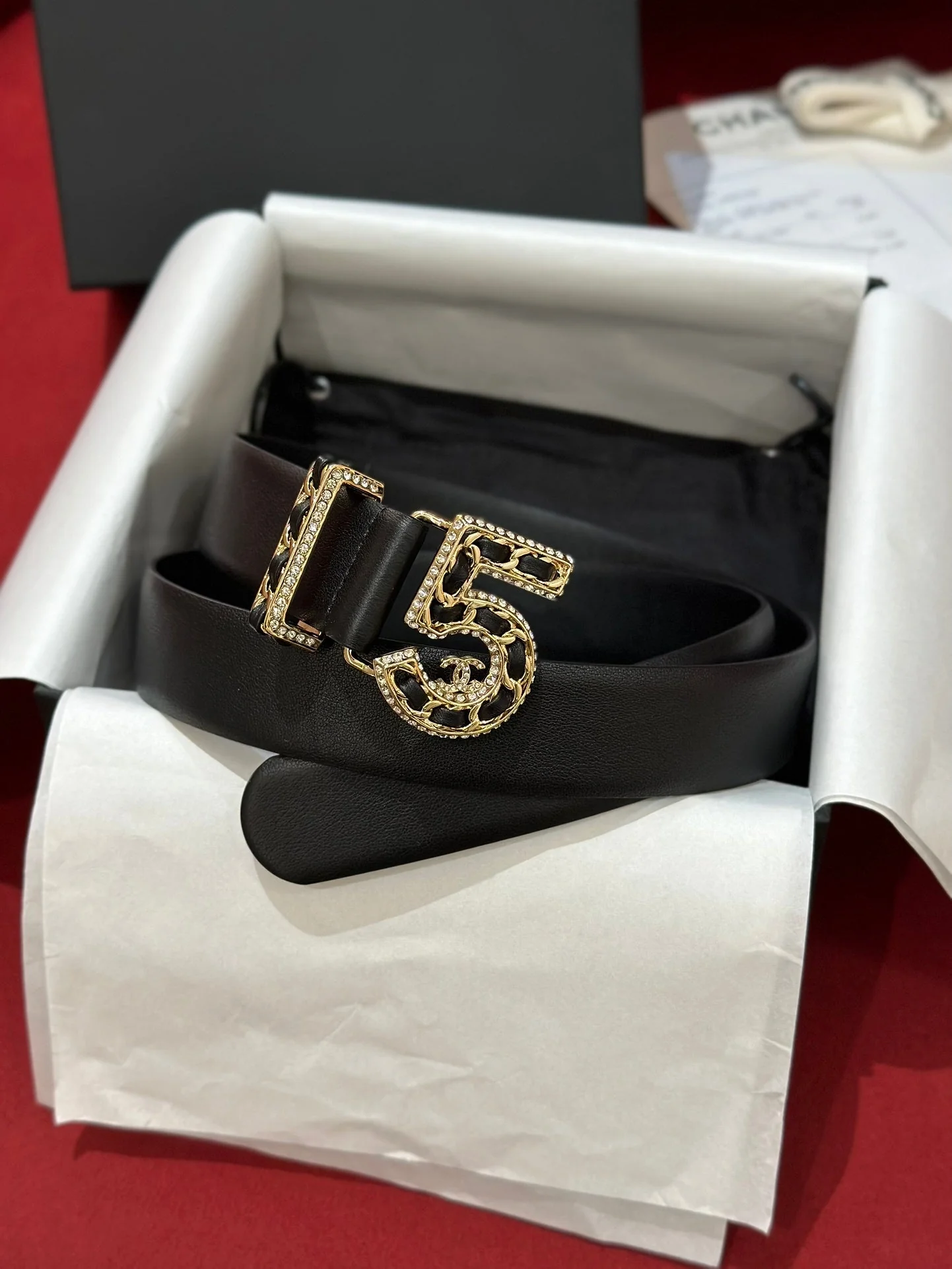 Pure steel hardware buckle calf leather belt wide width 3.0cm