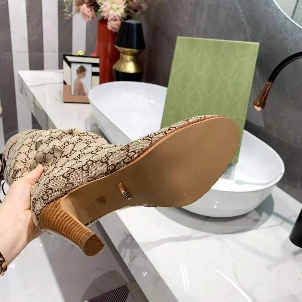 Round toe printed lace-up adjustable over-the-knee boots