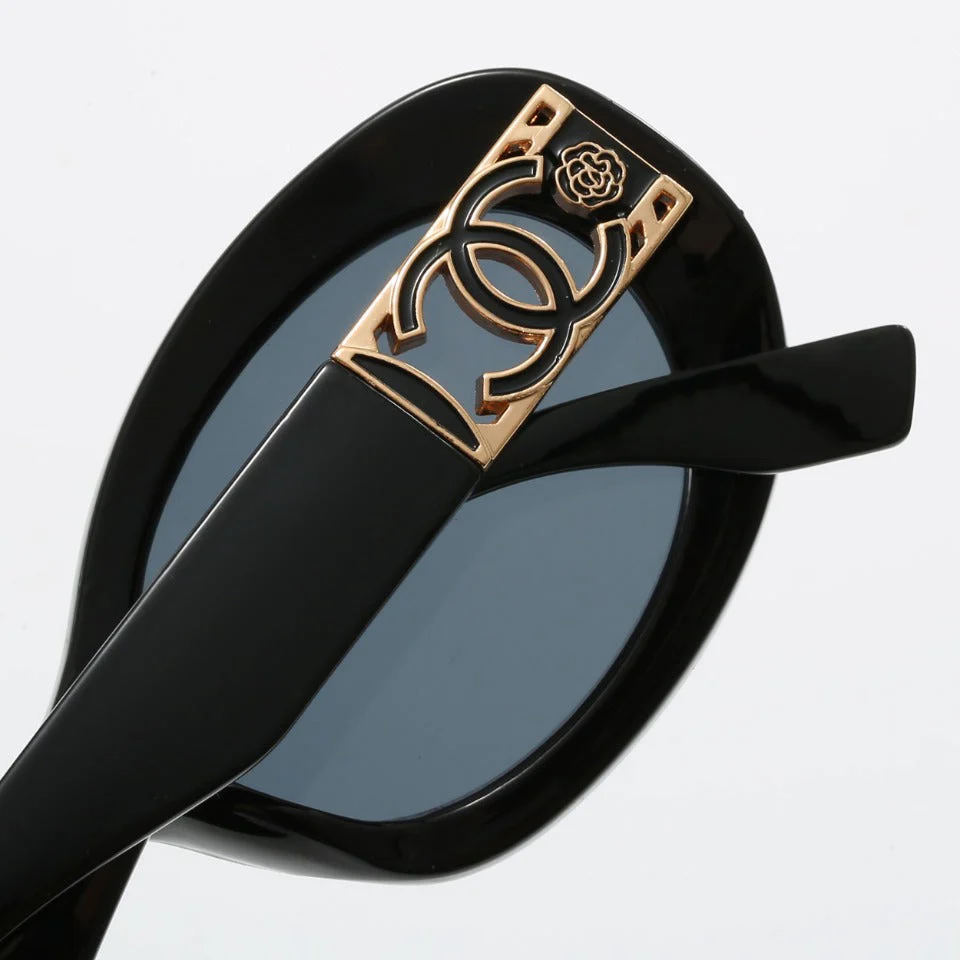 Oval frame fashionable wide-leg sun glasses