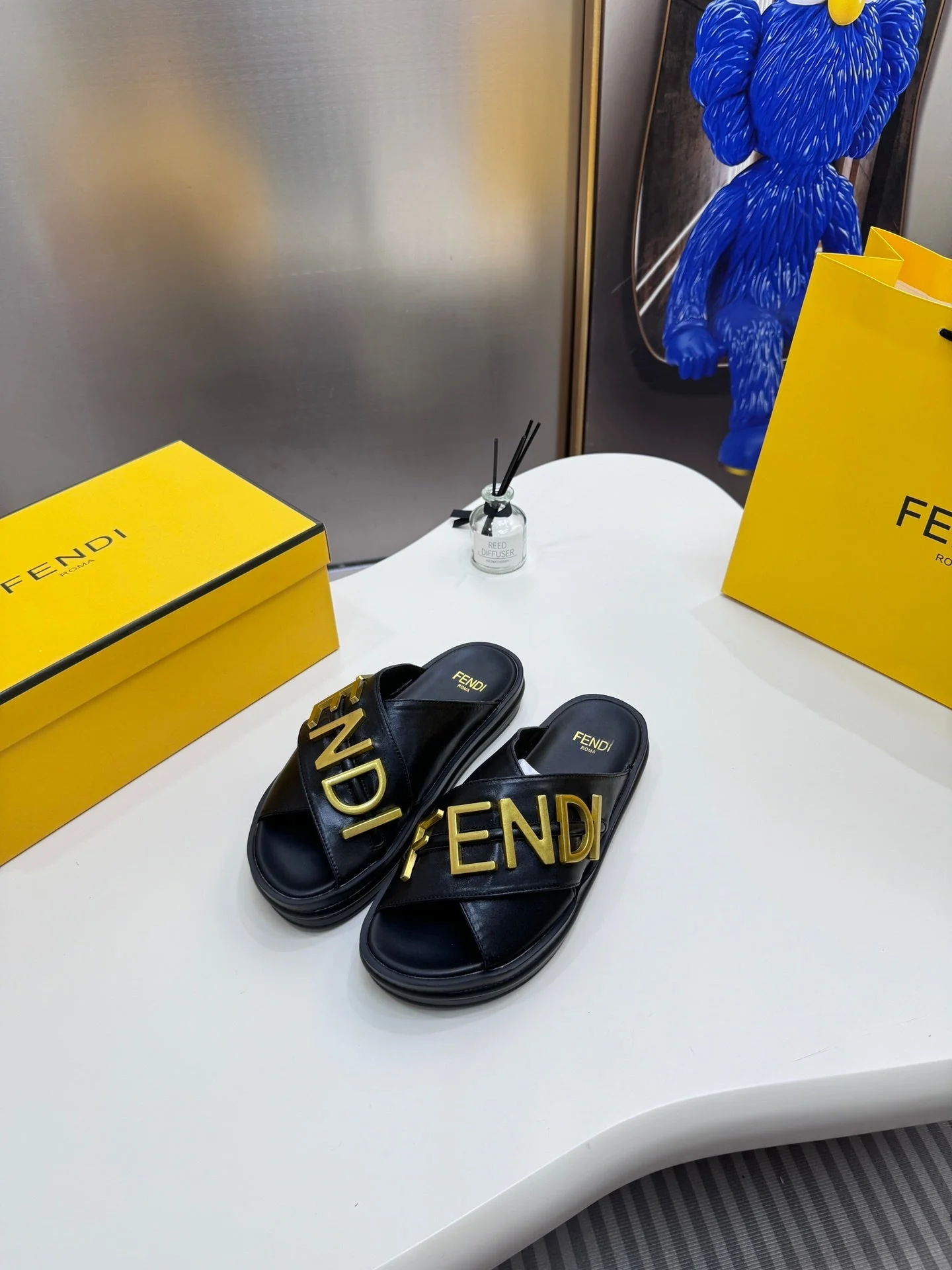 Platform cowhide thick-soled letter buckled sandals