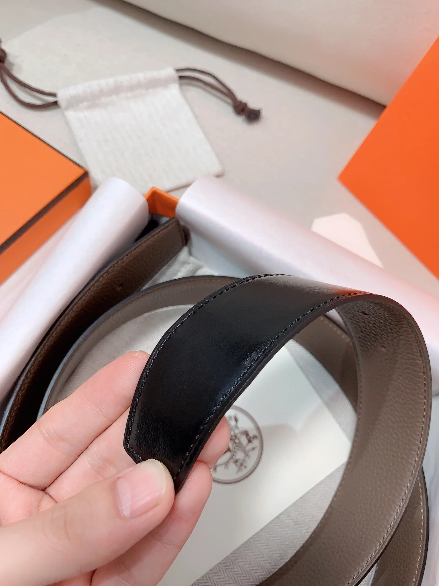 Men's boutique buckle belt 38mm wide belt double belt body