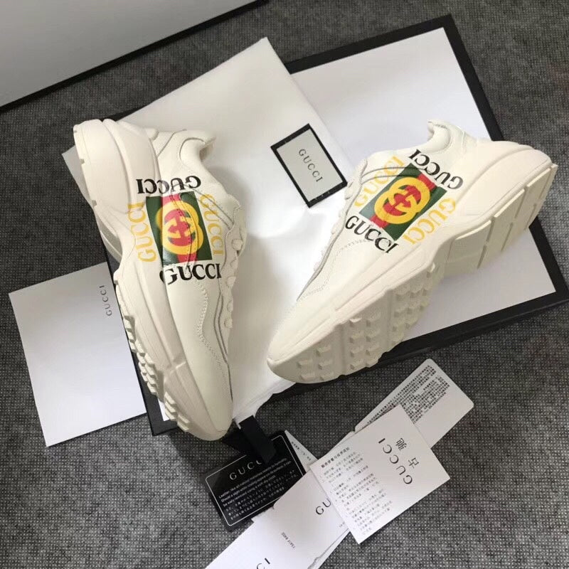 5D leather horn retro jogging shoes