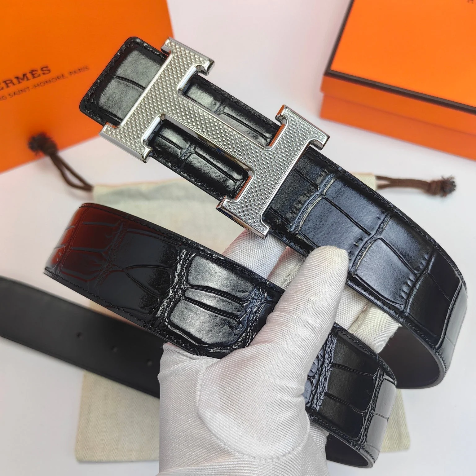 Double-sided men's 38MM stainless steel welding belt