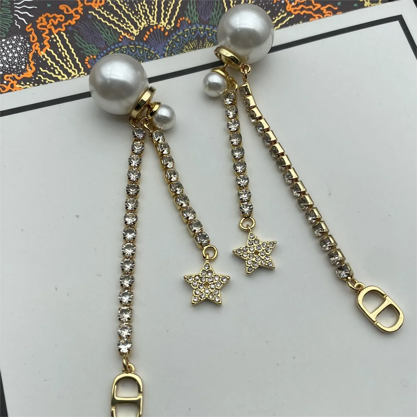 Elegant Diamond Tassel Earrings