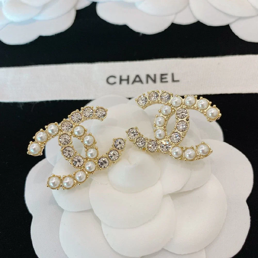 Black and White Geometric Stud Earrings