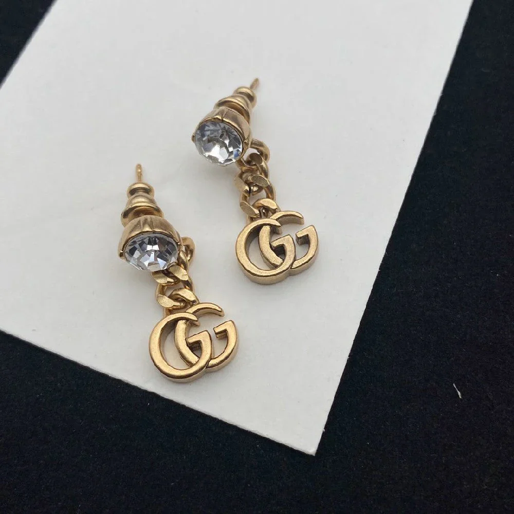 Masonry Letter Pendant Earrings