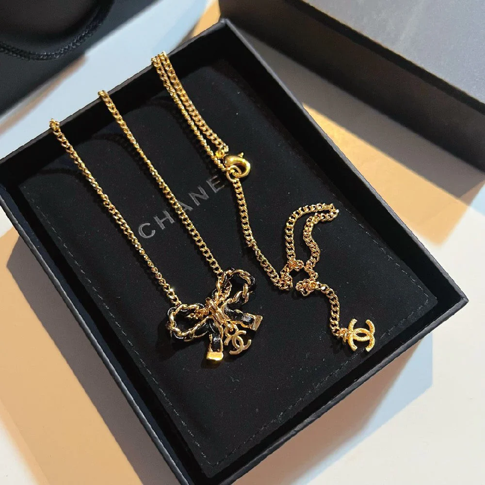 Leather Bow Necklace