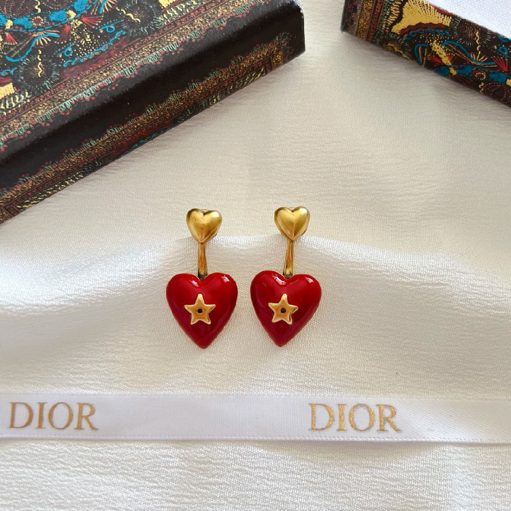 Fashion Star Heart Stud Earrings