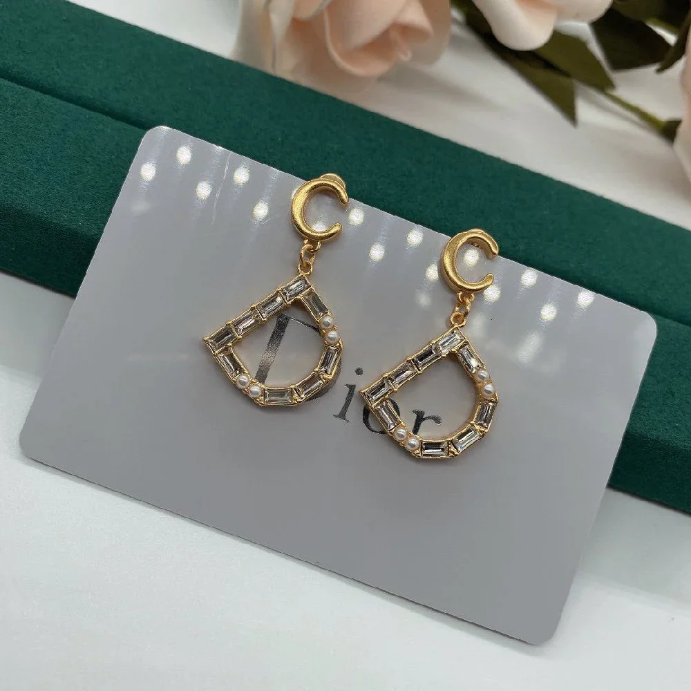 Letter Shaped Pendant Earrings