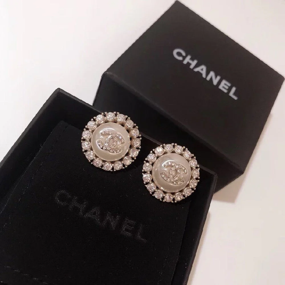 Diamond and Pearl Drop Earrings