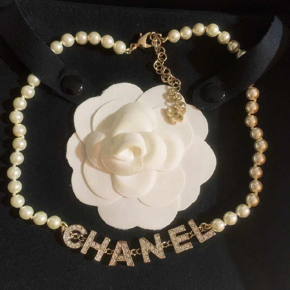 Trendy Pearl Alphabet Pendant Necklace